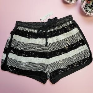 NWT Ark & Co Stripe Sequin Shorts